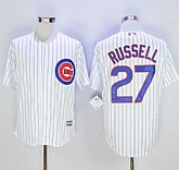 Chicago Cubs #27 Addison Russell White Strip New Cool Base Stitched Baseball Jersey,baseball caps,new era cap wholesale,wholesale hats